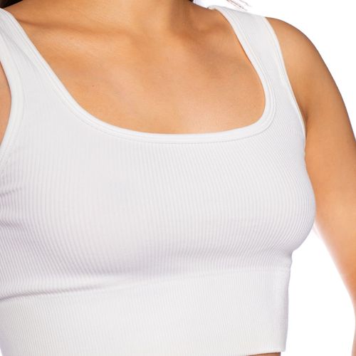 Top Feminino Sea Surf Canelado Sustentação Branco