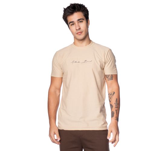 Camiseta Masculina Gangster Texturizada Caqui