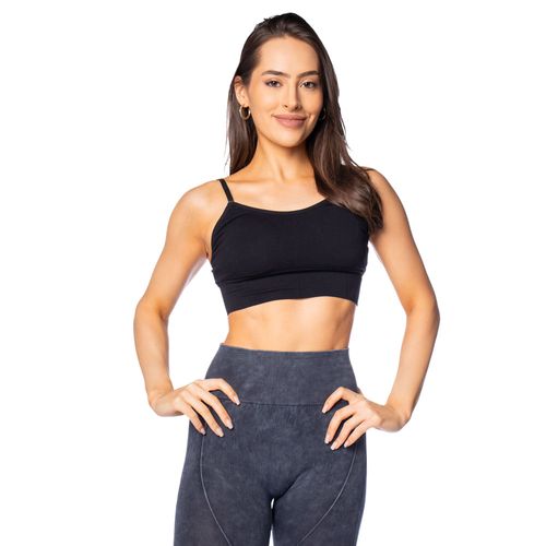 Top Feminino Sea Surf Tiras Finas Bojo Removível Preto