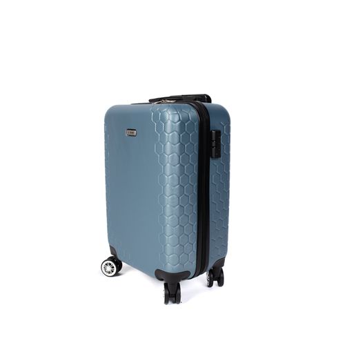 Mala Tonin Hexagon Rígida Bordo Pequena Azul Metalizado