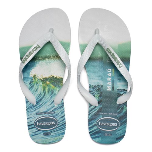 Chinelo Masculino Havaianas Top Surfer Verão I Branco/Verde