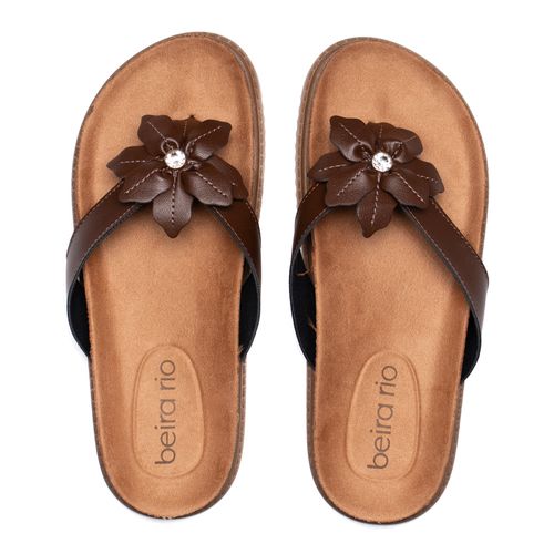 Chinelo Feminino Beira Rio Flatform Tiras Marrom
