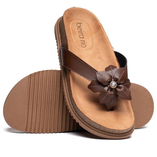 Chinelo Feminino Beira Rio Flatform Tiras Marrom