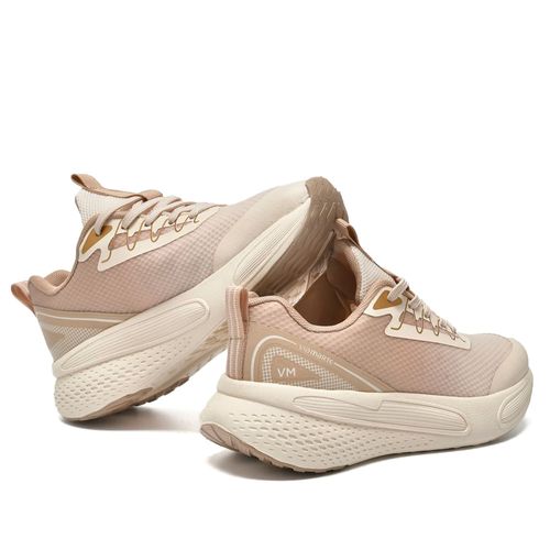 Tênis Feminino Via Marte Esportivo Jacquard Branco/Bege