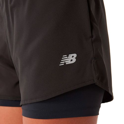 Short Feminino New Balance Sport Essentials 2 em 1 Preto
