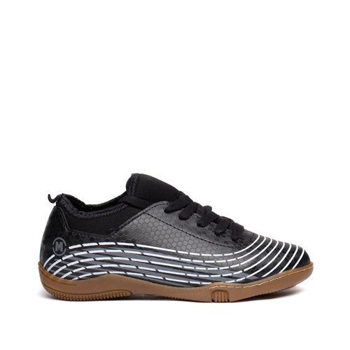 Chuteira Infantil Molekinho Futsal Napa Preto/Cinza
