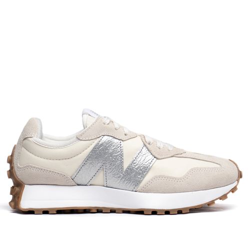 Tênis Feminino New Balance 327 Logo Ampliado Bege/Cinza