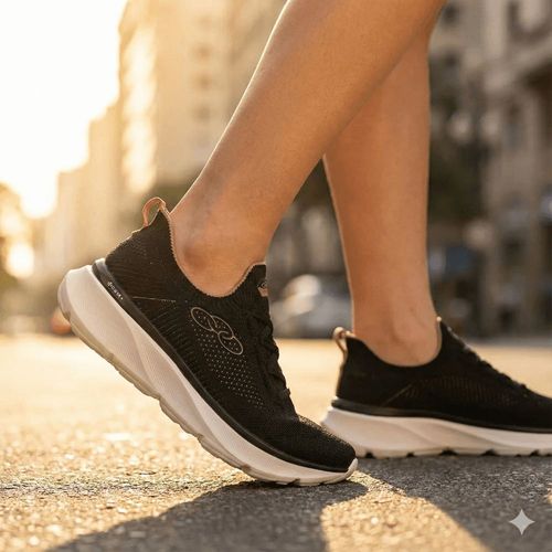 Tênis Feminino Olympikus Era Hypersox Preto/Bege