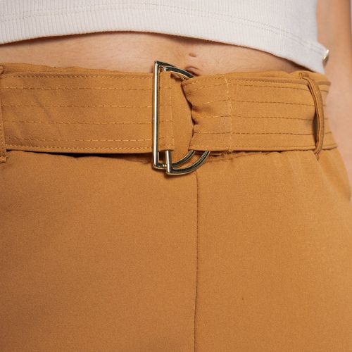 Calça Feminina Olho Fatal Alfaiataria Cintura Alta Caramelo