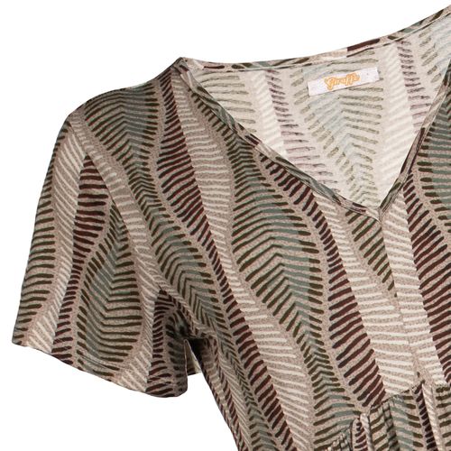 Vestido Feminino Giraffe Acinturado Geométrico Bege Médio