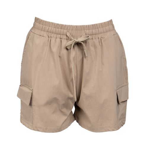 Short Feminino Facinelli Texturizado Cargo Marrom Claro