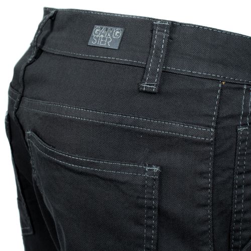 Calça Masculina Gangster Sarja Slim Cinza Escuro