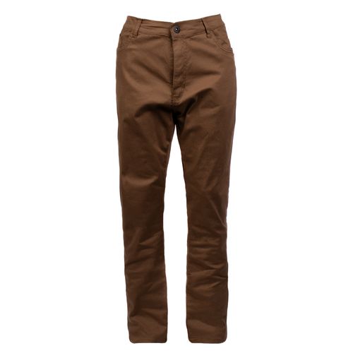 Calça Masculina Gangster Plus Size Sarja Regular Marrom