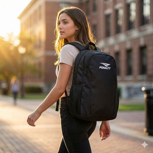 Mochila Unissex Penalty Casual Poliéster Preto/Branco