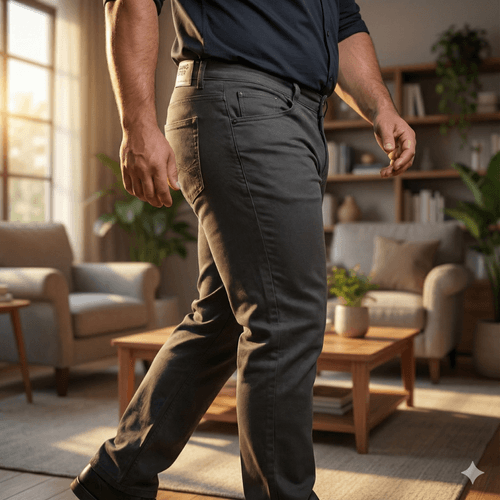 Calça Masculina Gangster Plus Size Sarja Reta Cinza Escuro