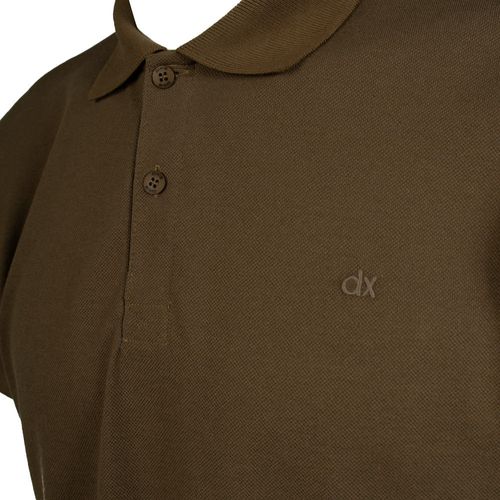 Camisa Polo Masculina Dixie Malha Texturizada Verde Musgo