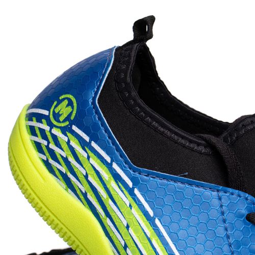 Chuteira Infantil Molekinho Futsal Napa Azul/Verde