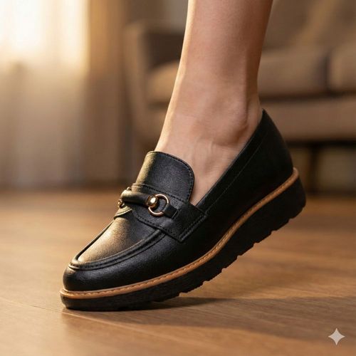 Mocassim Feminino Modare Adereço Dourado Preto