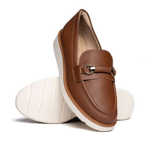 Mocassim Feminino Modare Adereço Dourado/Marrom
