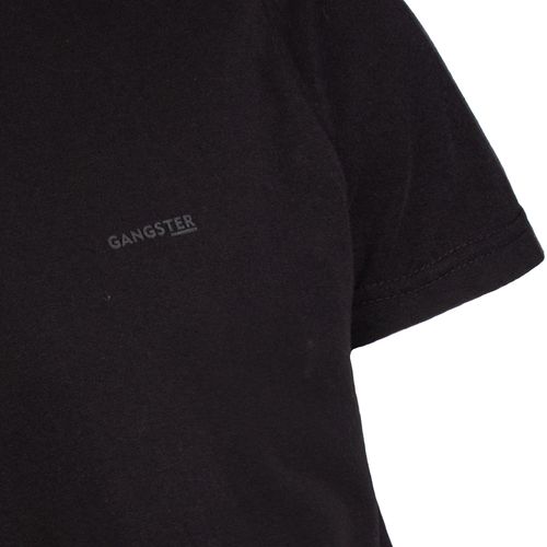 Camiseta Masculina Gangster Algodão Lisa Preto