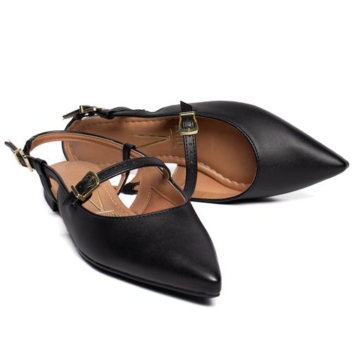 Sapatilha Feminina Vizzano Slingback Pelica Preto