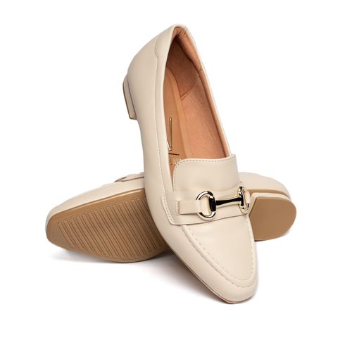 Sapato Feminino Vizzano Pelica Fivela Creme