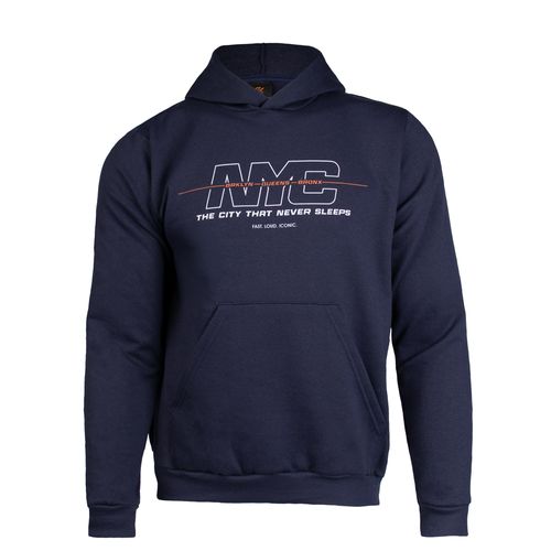 Moletom Masculino Desayner Capuz Estampa Nova York Marinho