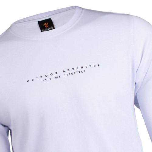 Camiseta Masculina Desayner Manga Longa Algodão Branco