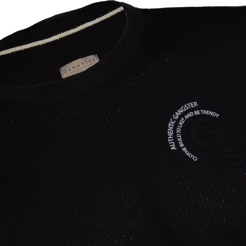 Camiseta Masculina Gangster Estampa Relevo Preto