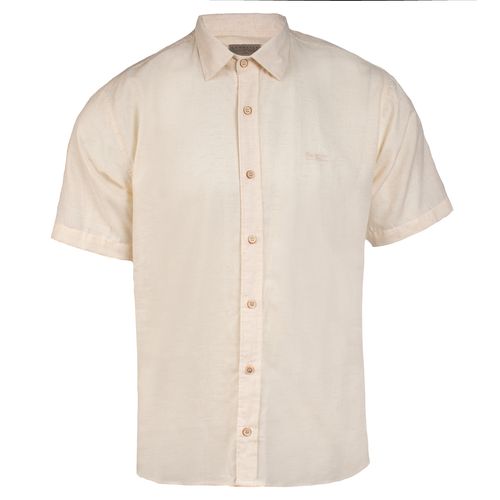 Camisa Masculina Gangster Linho Listras Off White