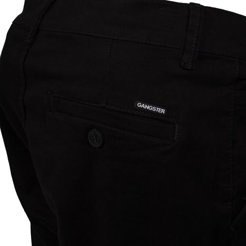 Calça Masculina Gangster Sarja Slim Preto