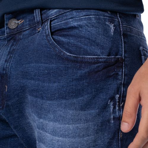 Calça Jeans Masculina Gangster Modelagem Reta Azul