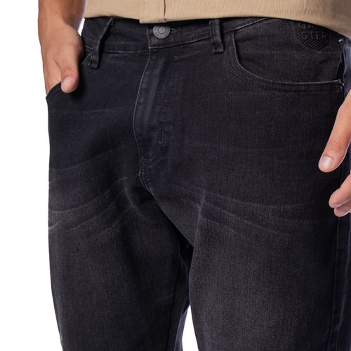 Calça Jeans Masculina Gangster Modelagem Reta Preto