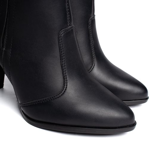 Bota Feminina Beira Rio Cano Curto Salto Alto Preto