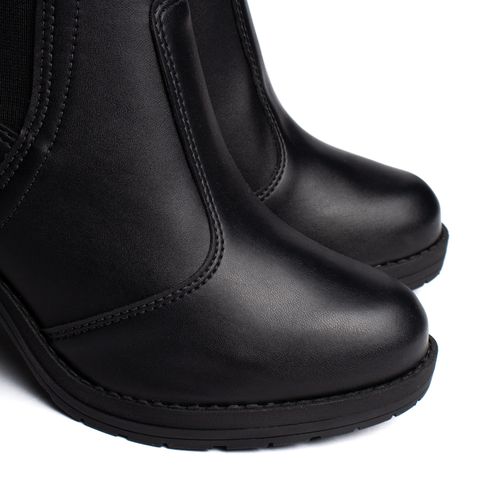 Bota Feminina Beira Rio Cano Médio Salto Bloco Preto