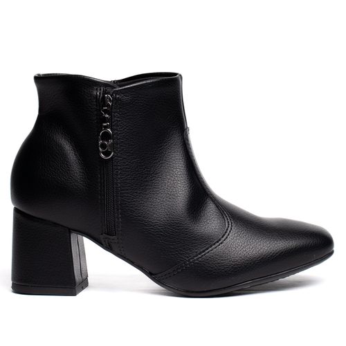 Bota Feminina Beira Rio Cano Médio Salto Bloco Preto