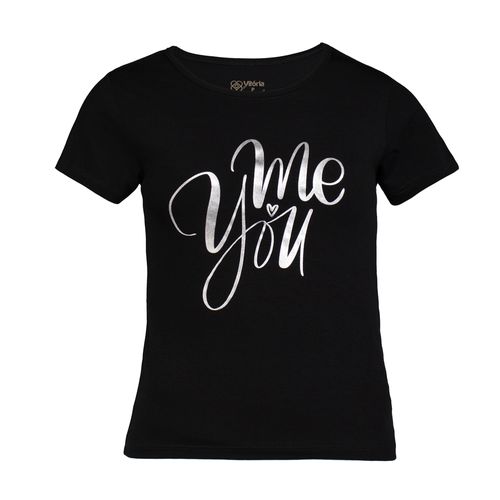 Camiseta Feminina Vitória Lettering Envernizado Marrom