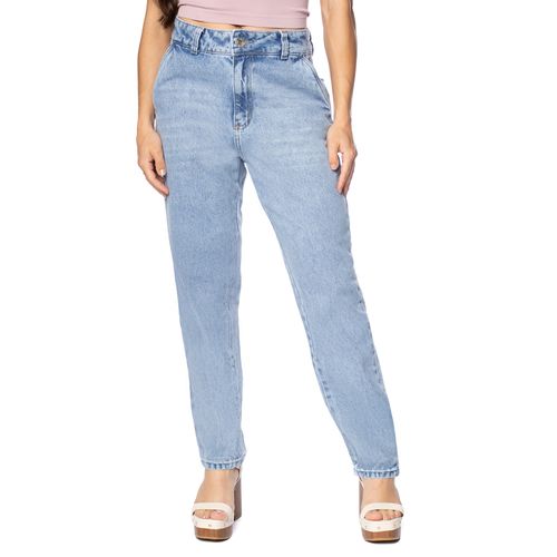 Calça Jeans Feminina Sawary Mom Tradicional Azul