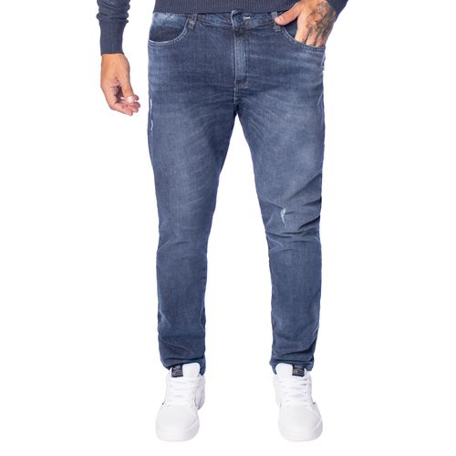 Calça Masculina Dixie Skinny Jeans Puído Azul