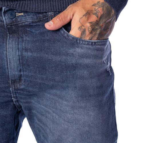 Calça Masculina Dixie Skinny Jeans Puído Azul
