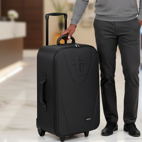 Mala Tonin Retrô Tecido Bordo Grande Preto