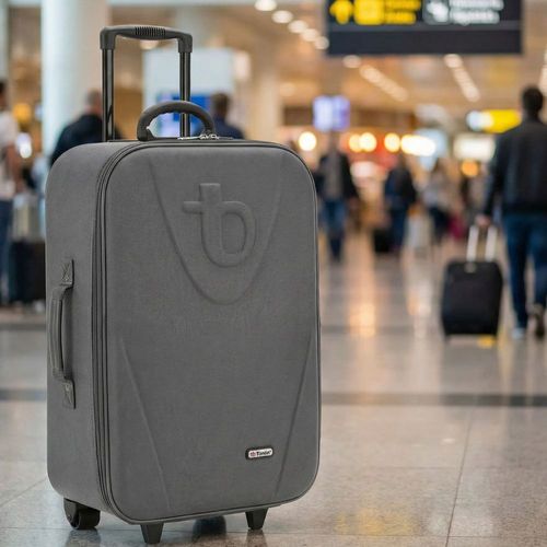 Mala Tonin Retrô Tecido Bordo Grande Cinza