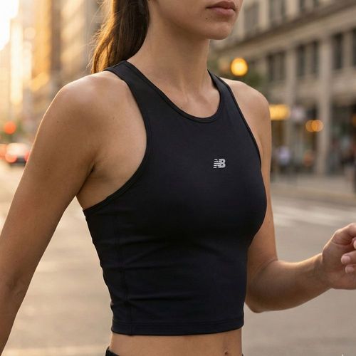 Regata Feminina New Balance Harmony Rib Performance Preto