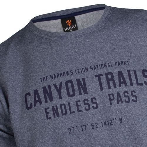 Moletom Masculino Desayner Estampa Frontal Marinho Mescla