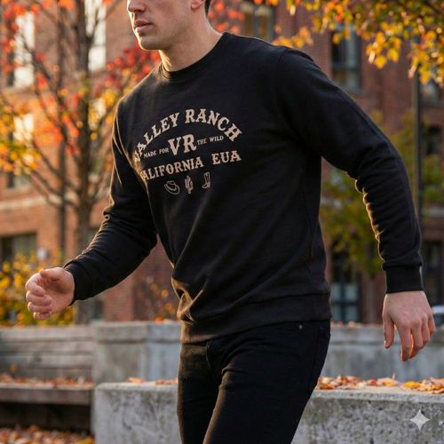 Moletom Masculino Desayner Estampa Country Preto