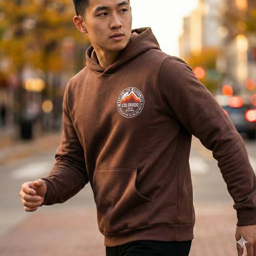 Moletom Masculino Desayner Capuz Estampa Colorado Marrom