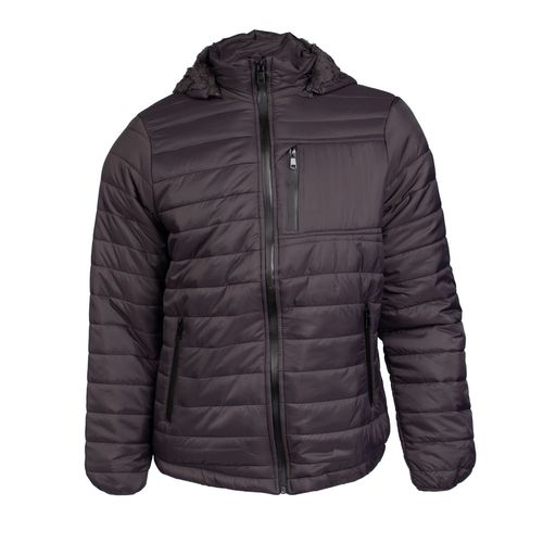 Jaqueta Masculina Puffer Red Nose Capuz Cinza Escuro