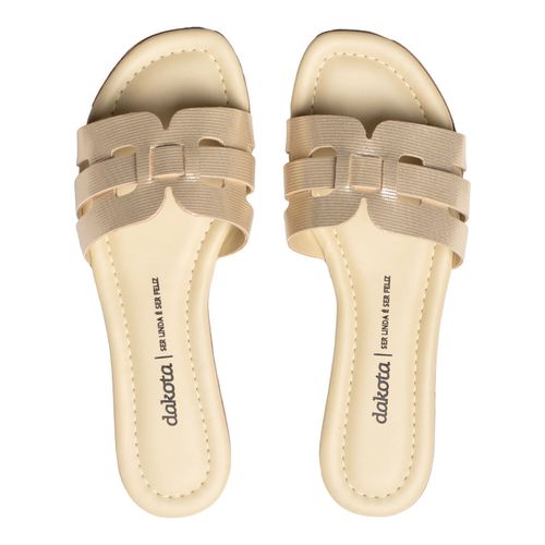 Rasteira Feminina Dakota Tiras Off White