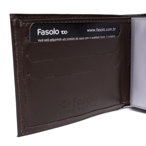 Carteira Masculina Fasolo H016035101 Couro Slim Café