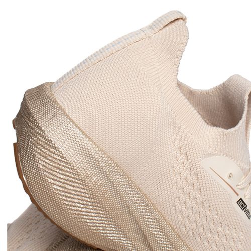 Tênis Feminino Actvitta Knit Conforto Off White/Caramelo